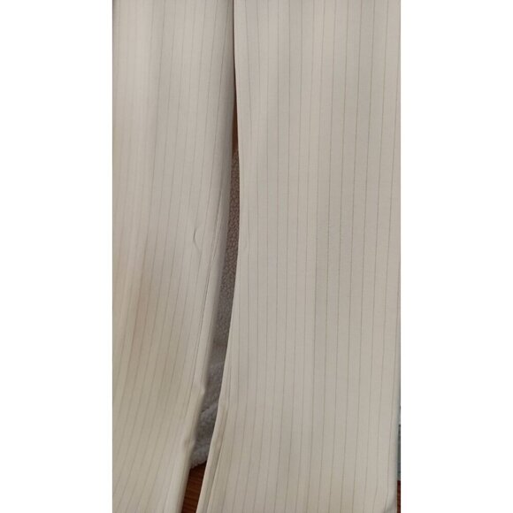 Nicole Miller Women's Beige Dress Pants Pink Pinstripe Size 6 With Pockets - Picture 4 of 11
